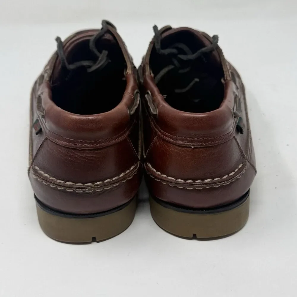 Dockmasters Boat Shoes Mens 12 M Brown Leather Hand Sewn Moccasin Preppy